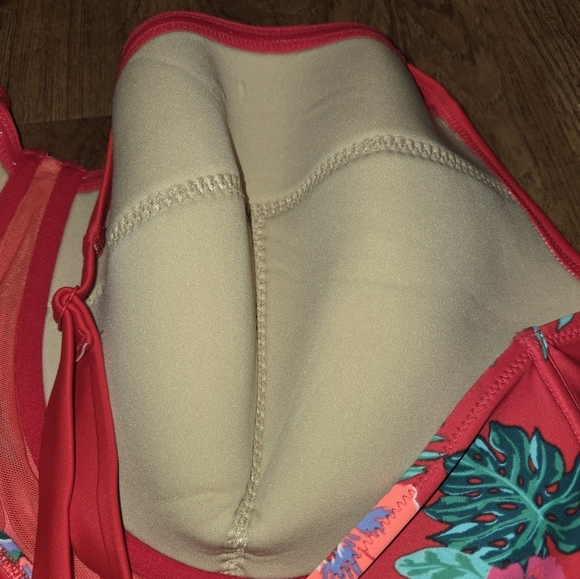 Old Navy 4X Red Hawaiian Tropical Floral Bathing Suit - Picture 7 of 9